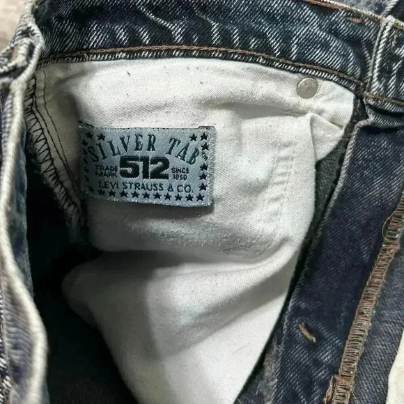 Levi’s 512 Vintage Silver Tab Black Wash Straight Slim Jeans - Picture 6 of 7